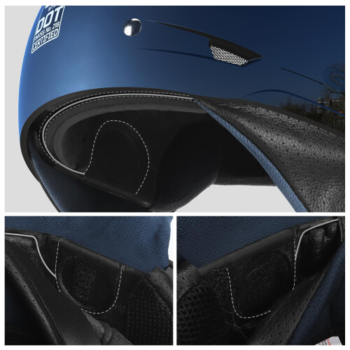 GLX M14 open motorhelm - zwart X-Large - DOT goedgekeurd 1