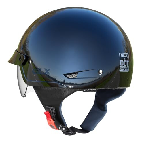 GLX M14 open motorhelm - zwart X-Large - DOT goedgekeurd 2