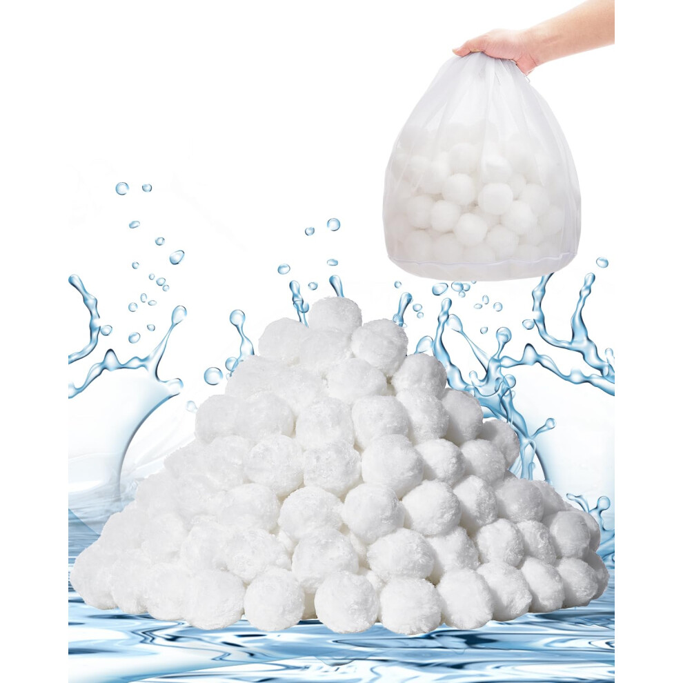 VEVOR Pool Filter Balls for Sand Filter  3.5 lbs  Filter Balls Replace Pool Filter Sand  Reusable Polyester Fiber Filter Media Balls with Wash Bag  fo