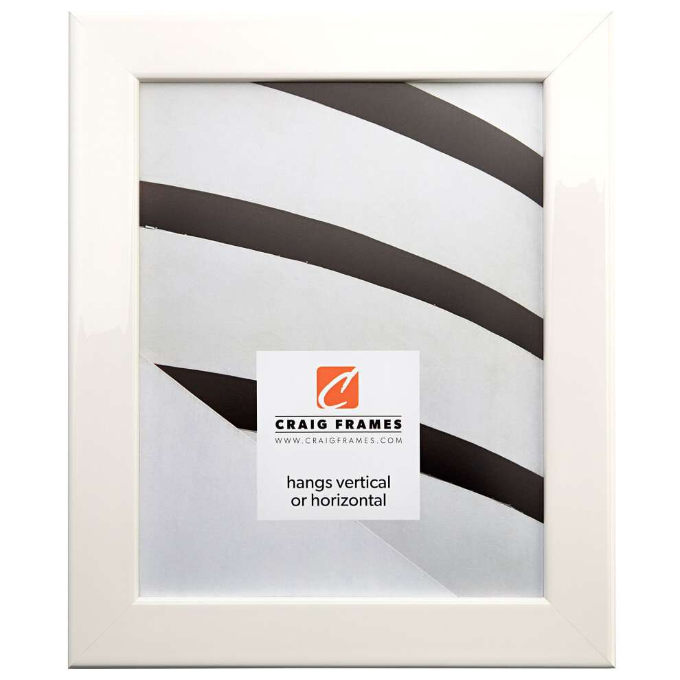 Craig Frames BW26460 Bilderrahmen, 27,9 X 35,6 Cm, Glatte Oberfl Che, 3,2 Cm Breit, Gl Nzendes Wei-image