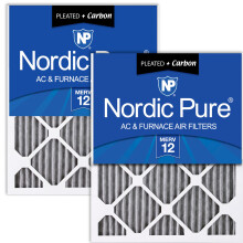 Nordic Pure 24x30x1 (23 1/2 x 29 1/2 x 3/4) Filtres     air de four Merv 12 pliss   s plus carbone 2 pack