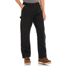 Loose Fit Washed Duck Insulated Pant Black