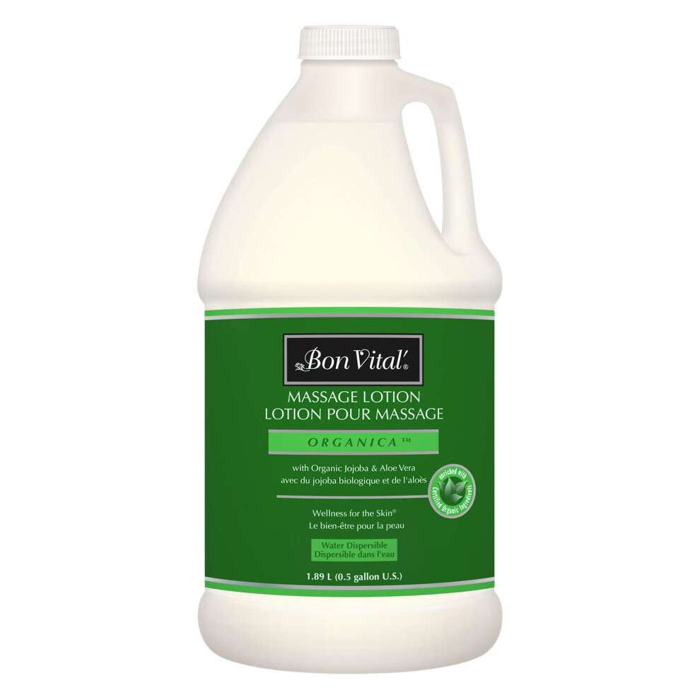 Bon Vital ' Bon Vital' Organica Massage Lotion With Certified Organic Ingredients For An Earth-Friendly Massage Natural Moisturizer Lotion For Soothing Back & Ne