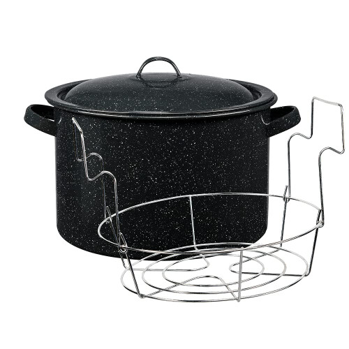 Granite Ware Enamel on Steel 12-Quart Water Bath Canner with Lid Black