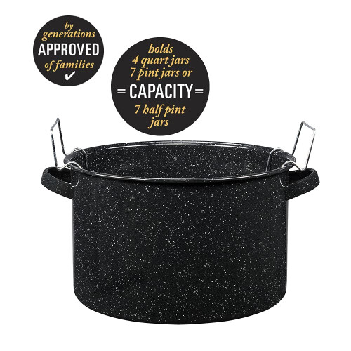 Granite Ware Enamel on Steel 12-Quart Water Bath Canner with Lid Black 2