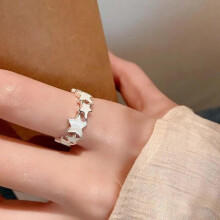 (Weiß) Modische bunte Emaille-Sternringe für Frauen und Mädchen, cooler süßer Stern-Öffnungsring, Party-Geschenke,