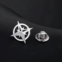 (Silber) Stern-Brosche für Herren, Anzug-Brosche, Hemdkragen, Knopf, Boutique-Charms, Brosche, Schmuck,