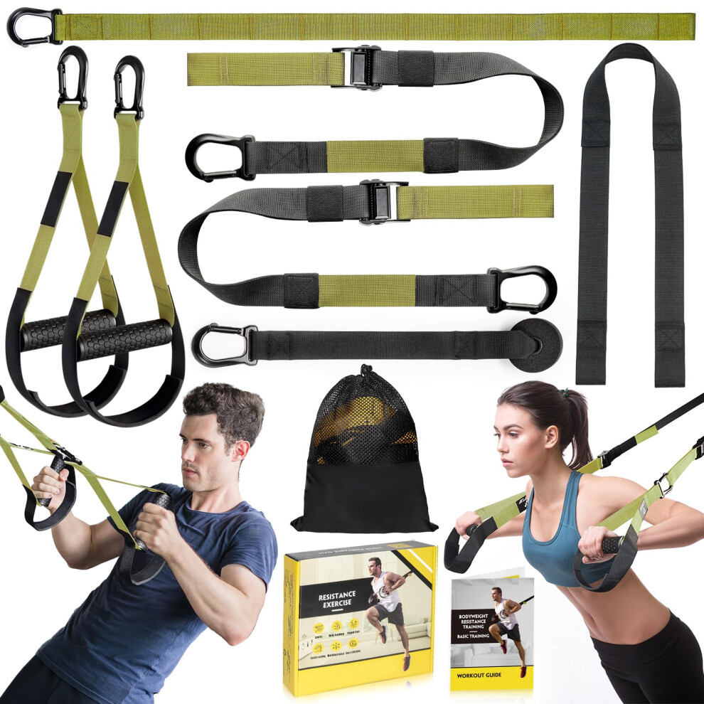 Home Resistance Training Kit Resistance Trainer Exercise Straps with Handles Door Anchor and Carrying Bag for Home Gym Bodyweight Resistance Workou