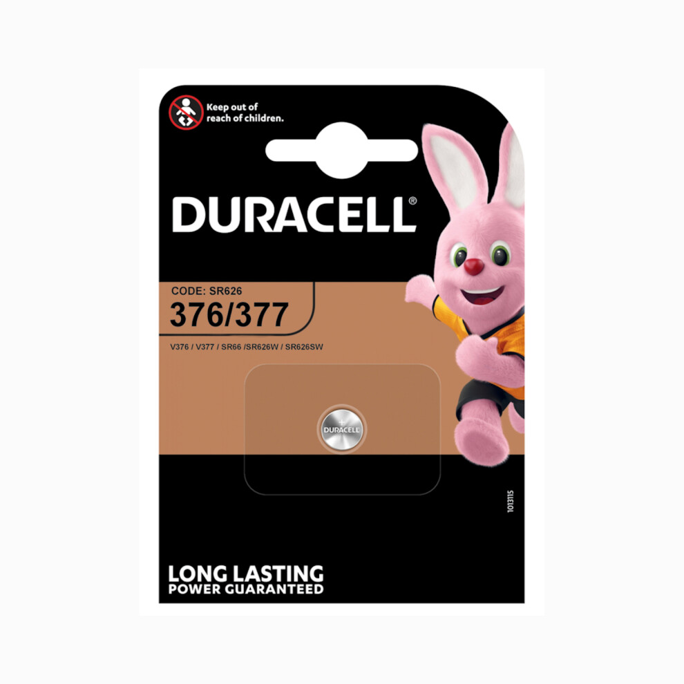 Duracell 376/377 SR626SW AG4 SR66 Silver Oxide Watch Battery