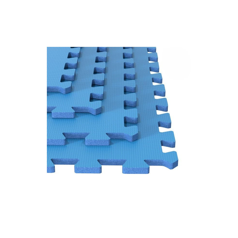 Eva Foam Mat Tiles 16-Pack - 64 Sq Ft Of Interlocking Padding For Garage Playroom Or Gym Flooring - Workout Mat Or Baby Playmat By (Blue) Blue Stalwart