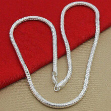 (Silber -60cm) Ausverkauf 925 Silber 3mm Schlangenketten Halsketten für Damen Herren Modeschmuck