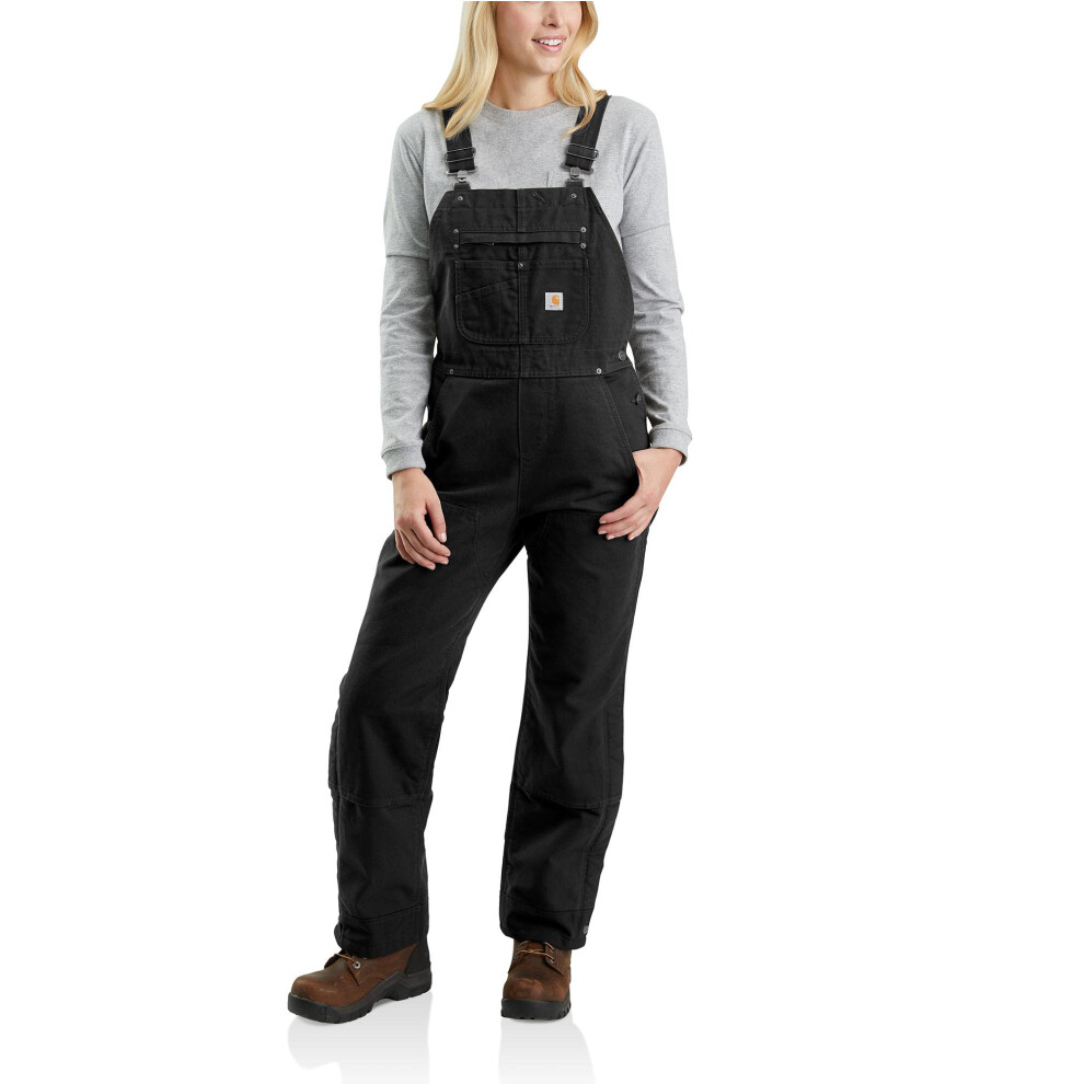 Carhartt Women's Quilt Lined Washed Duck Bib Overall  Black  X-Large