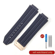 (J01-Blue-Rose-Z2 24x17mm) Für Hublot Yubo Hochwertiges wasserdichtes Silikon-Uhrenarmband Classic Fusion