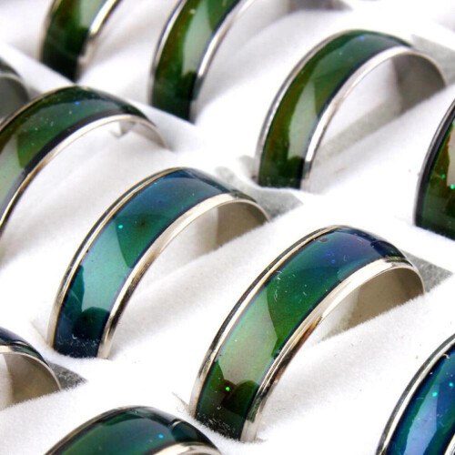 (Silber - MIX) 100 Stück Stimmungsring, Farbwechsel, Fingerschmuck 2