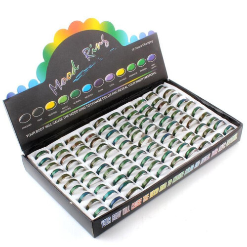 (Silber - MIX) 100 Stück Stimmungsring, Farbwechsel, Fingerschmuck 1