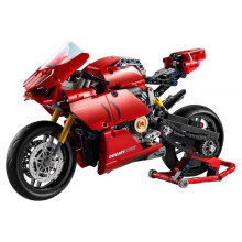 V4 R Motorrad, Superbike-Modellbausatz zum Sammeln, mit Getriebe und funktionierender Federung
