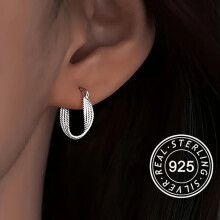 (Silber) Hypoallergene Creolen aus 925er-Sterlingsilber, schlichter, eleganter Stil, geeignet für Damen,