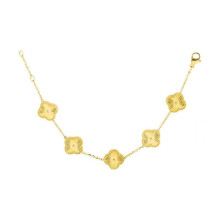 (Gold -18K) Lucky Four Leaf Grass Armband Damen Titan Handschmuck Einfacher Handschmuck