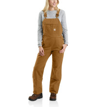 Carhartt Dames Relaxed Fit Gewassen Duck Geïsoleerde Bib Overall, Carhartt Bruin, 2X