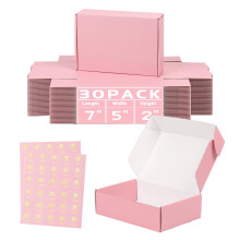 DERZIFUN 7x5x2 Zoll Versandkartons zum Verpacken von Postsendungen, 30er-Pack, rosa Versandkartons f   r kleine Unternehmen, recycelbare kleine Wel