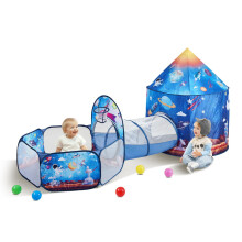 VEVOR 3 in 1 Kids Play Tent with Tunnel for Boys Girls Babies and Toddlers Indoor/Outdoor Pop Up Playhouse with Carrying Bag & Banding Straps Birth