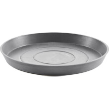 Ecopots Pyöreä kierrätysmuovi Moderni sisä-/ulkoistutuslautanen - harmaa pinta - 17,5"""" D x 1,4"""" H