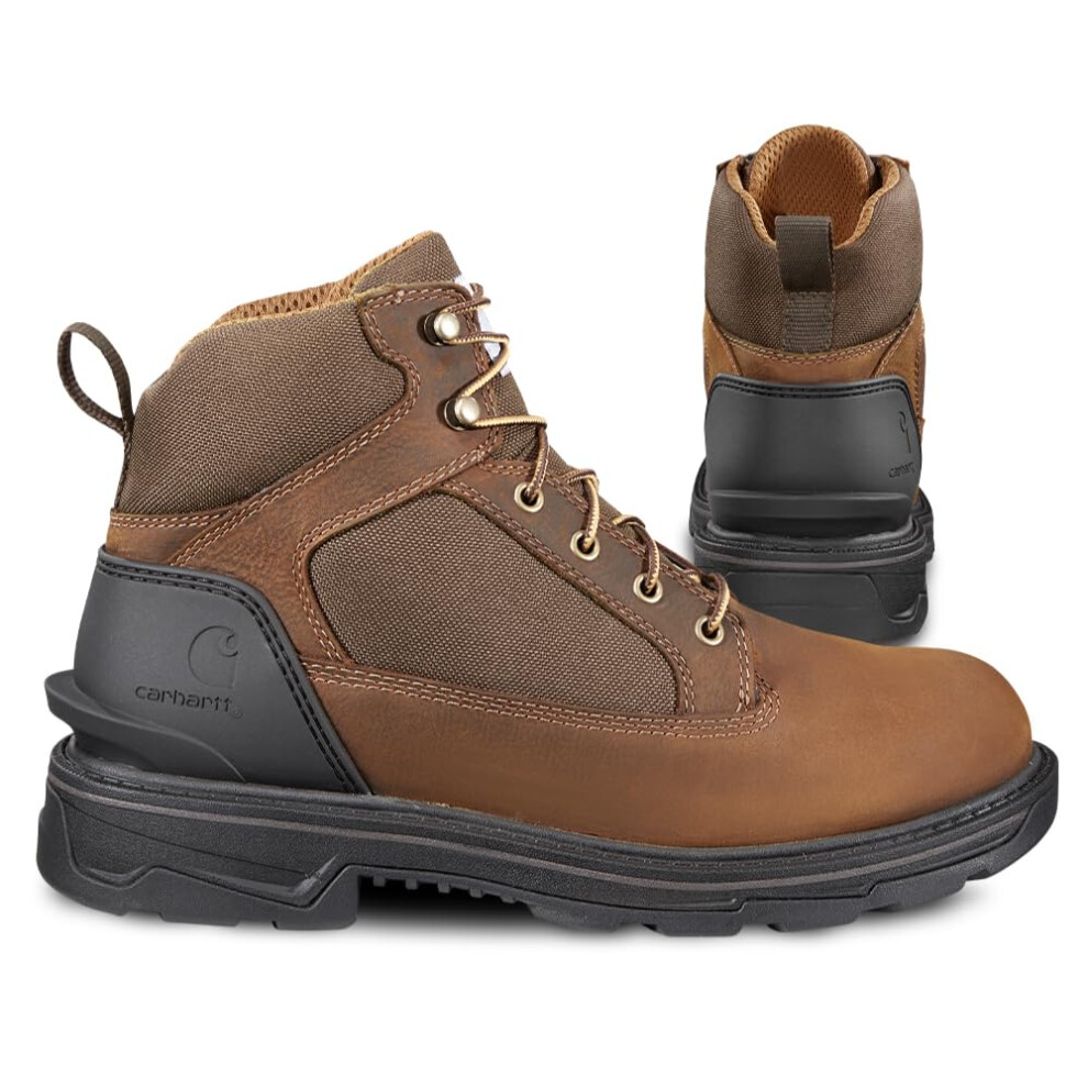 Carhartt Ironwood Waterproof Work Boots for Men - 6-inch  Reinforced Oil-Tanned Leather with Breathable Membrane  EH & Slip-Resistant Outsoles  Bison