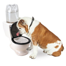 BigMouth Inc The Toilet Water Dish for Pets Ceramic Holds 2L Bottle Funny Bowl for Dogs and Cats