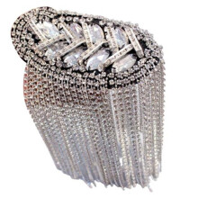 (zilver) Temperament Kwasten Steentjes Duurzame Glanzende Schouderbroche Tas Decor Epaulet