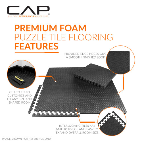 CAP Barbell CAP Puzzle Exercise Mat 24' x 24' x 1/2'  6 pieces 2