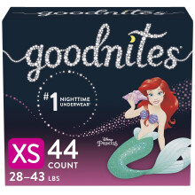 Huggies Goodnites treenihousut tyt ille, y kastelevat alushousut, koko XS, 28-43 lbs, 44 kpl, j ttipakkaus