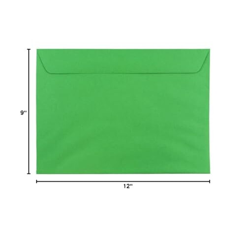 JAM PAPPER 9 x 12 hfte frgade kuvert - grnt tervunnet - 100/pack 2