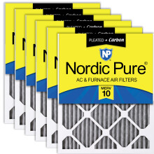 Filtres    air pour fournaise Nordic Pure 14 x 24 x 1 (13 3/4 x 23 3/4 x 3/4) MERV 10 pliss  s plus carbone, paquet de 6