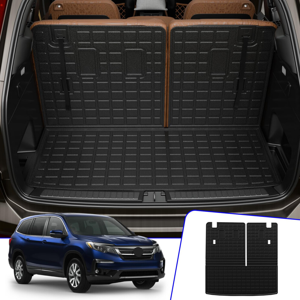 Tapis De Coffre Rongtaod Compatible Avec Honda Pilot 2023 2024 2025, Tapis De Coffre En Tpe, Protection De Si Ge Arri Re Toutes Saisons, Accessoi-image