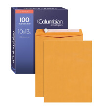 Columbianska 10 x 13 katalogkuvert med sjlvfrsegling 28 lb brun kraft fr att skicka dokument eller foton i platt brevstorlek 100 per kartong (