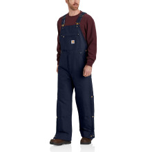 Carhartt Men's Loose Fit Firm Duck Insulated Bib Overall, Dark Navy, XX-Large