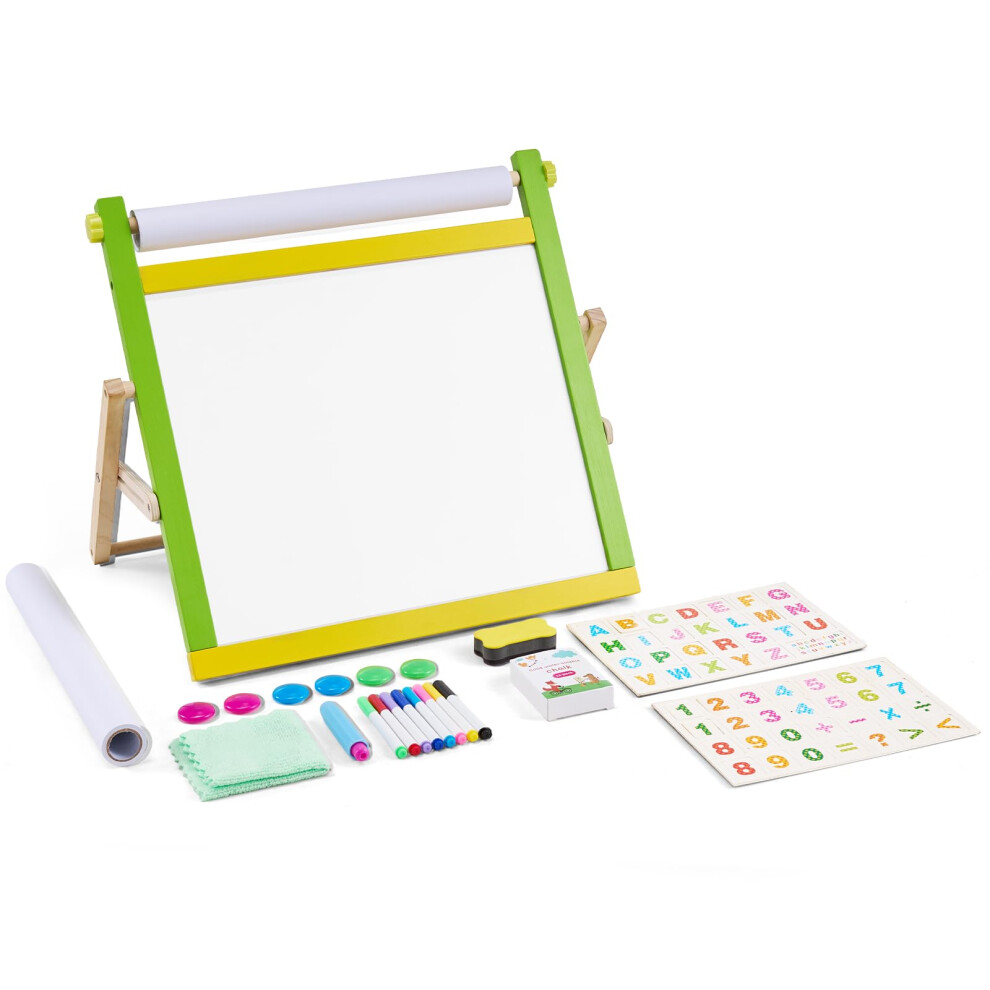 Vevor Tabletop Art Enel pour enfants 3 en 1 en bois double face pneatelle d'art avec tableau blanc magn   tique en papier pliable plitable tirage p