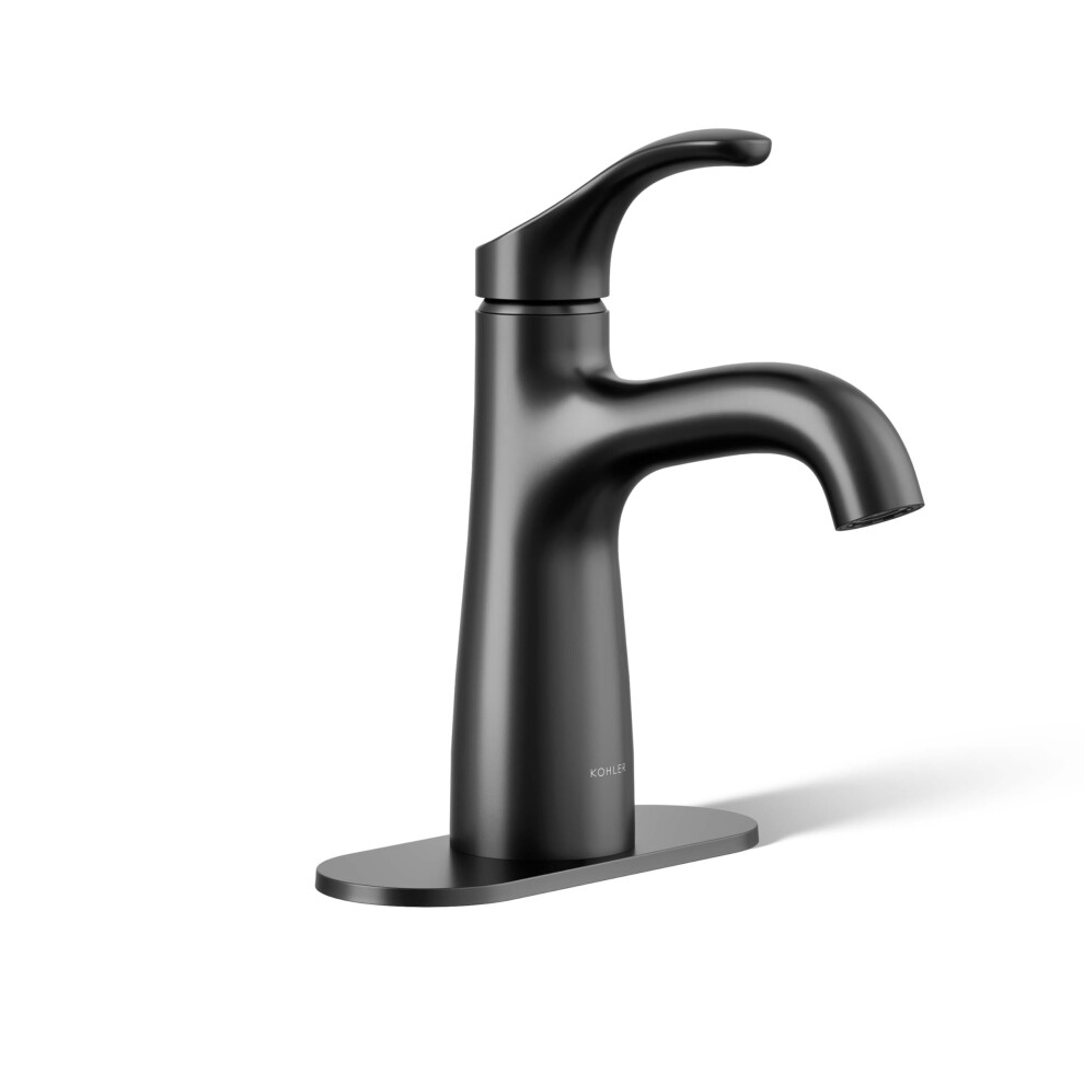 Photos - Tap Hidden Part Kohler 27389-4K-BL Simplice Bathroom Sink Faucet 1 Hole Single-Handle Bathroom Faucets with Clicker Drain 1.0 gpm Matte Blac 
