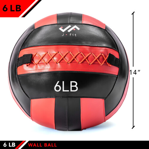 JFIT Wall Ball, 4 LB, Red/Black 1