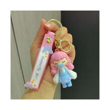 (Rose) Butterfly Kiss Whimsical Girl Porte-clés Polyvalent et coloré en silicone Charm