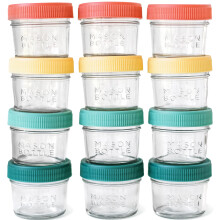 Mason Bottle 4 oz anyatej trol veg (12 csomag) - jrafelhasznlhat veg bbitel ednyek fedelekkel - Lgmentesen zrhat, egymsra rakhat, fagy