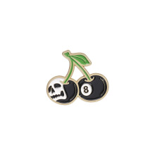 (QHXZ2123) Chic 8 boule noire sport métal Badge Adorable cerise crâne dessin animé Style broche broche