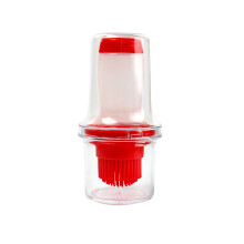 Couvercle de rangement de brosse de bouteille d'huile de gril de presse portatif (rouge) Gadget de Barbecue