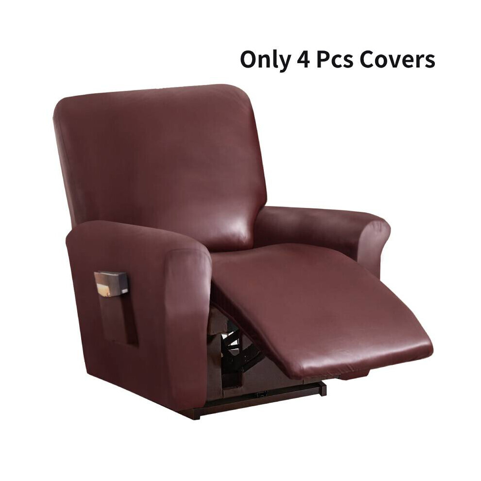 (Rouge) housses de fauteuil inclinable housse de fauteuil inclinable extensible imperméable en cuir