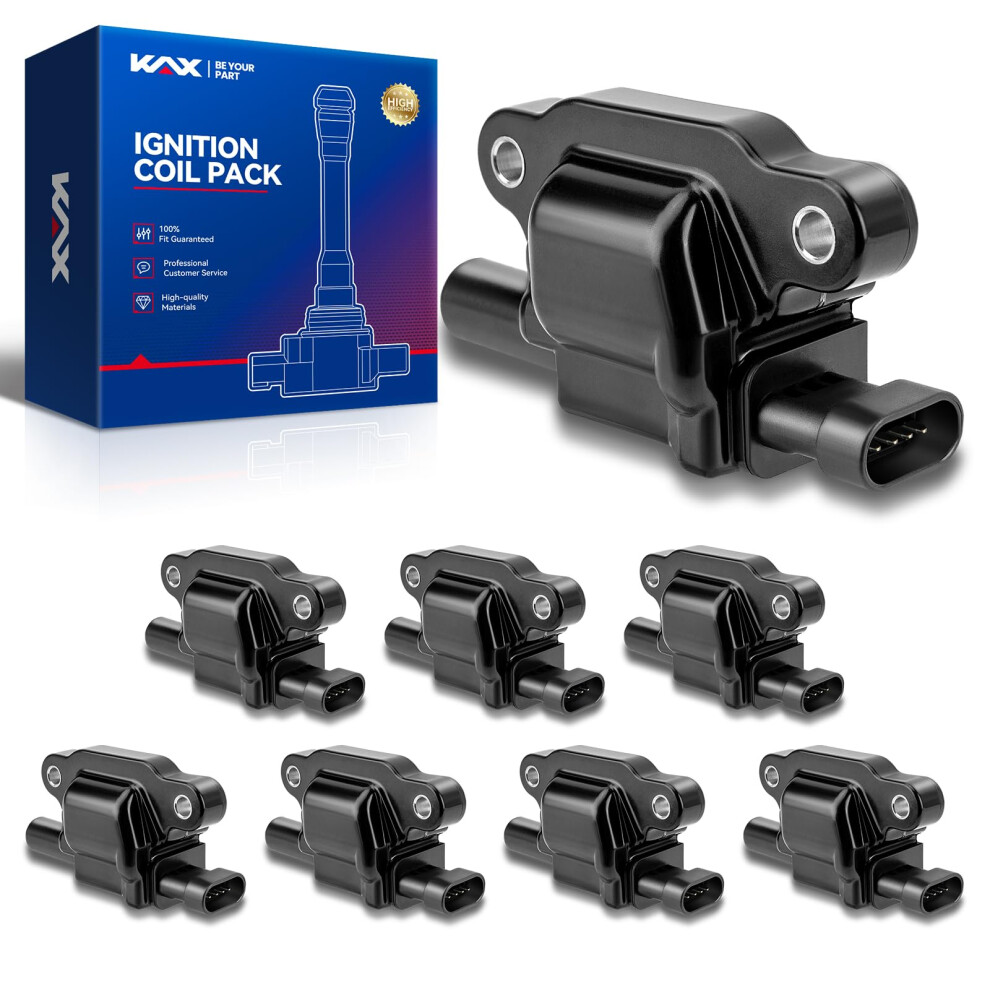 Kax Uf413 Ignition Coil 8 Packs Fit For Chevy Cadillac Gmc Pontiac 5.3L 6.0L V8 Engine - G8 Grand Prix H3 Silverado Tahoe Impala Yukon 12611424 6977814480752
