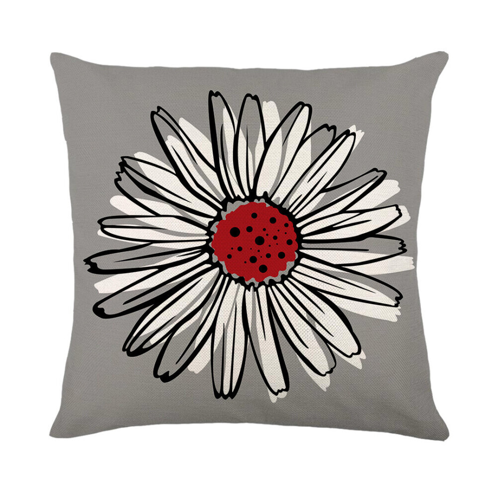 (Rouge-A) Taie d'oreiller avec housse de coussin imprimée de fleurs de 45 cm