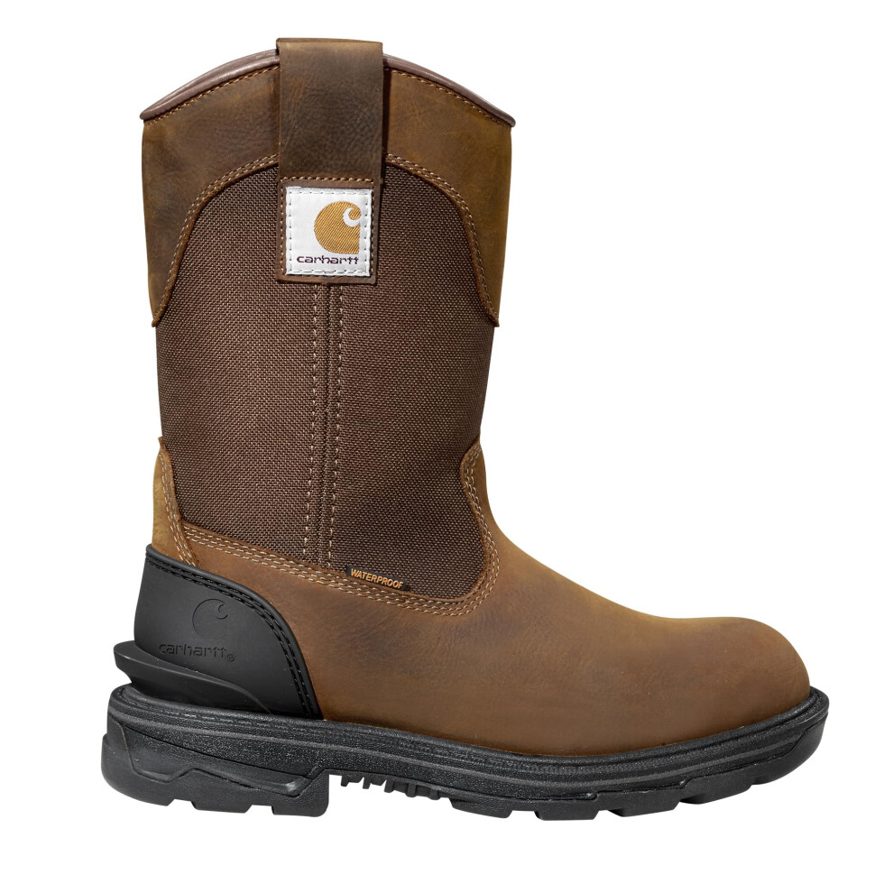 Carhartt Women's Ironwood Waterproof 11"""" Soft Toe Wellington Work Boot  Brown - 10 M