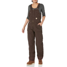 Carhartt Womens Loose Fit Washed Duck Insulated Biberall Overall, Dark Brown, XX-Large Tall US