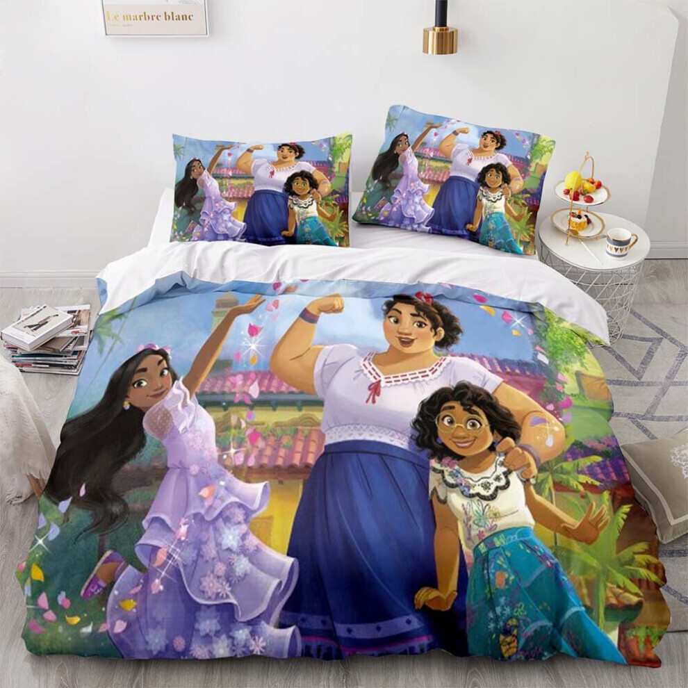 (Simple-135 x 200 cm, 8) Encanto Parure de lit pour enfant simple double 3D avec housse de couette