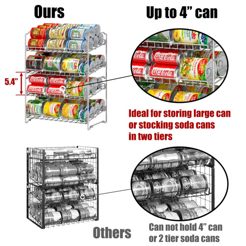 Simple Houseware 2 Tier Stackable Can Rack Silver 2 Pack 1